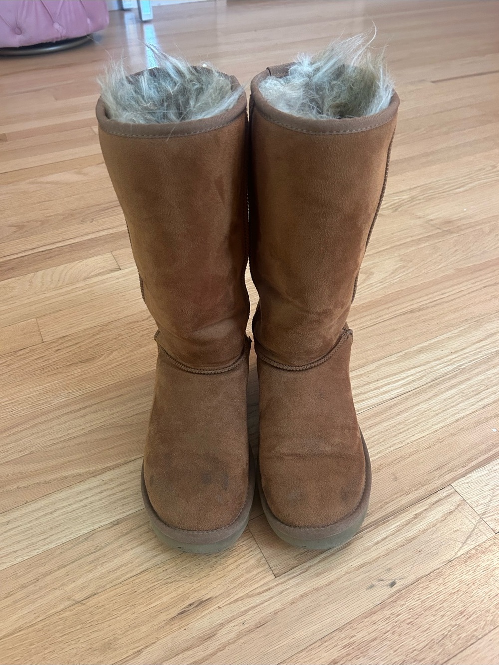 Women's Tall Suede Fur-Lined Winter Boots - Brown
